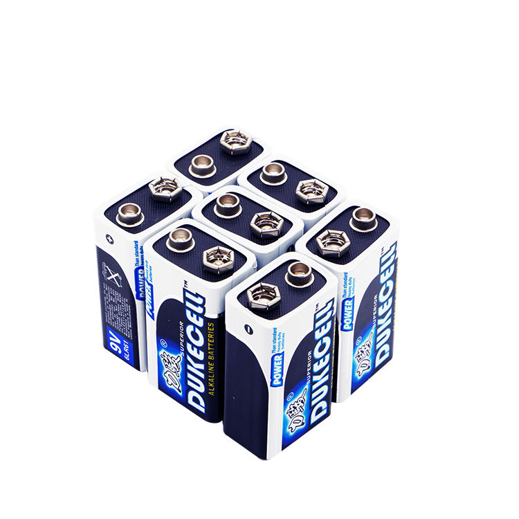 DUKECELL High Capacity 9 Volt 600mAh High Performance 6LR61 Alkaline Battery